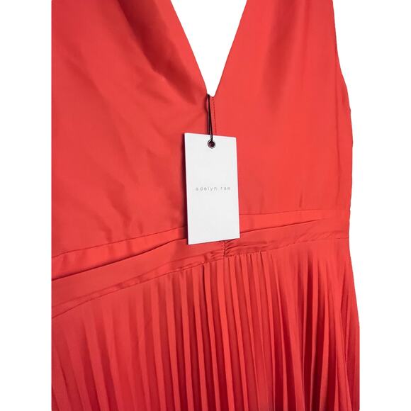 Adelyn Rae Sharkbite Pleated Cocktail Dress | Womens L, Orange, Ombre Blue NEW - Picture 10 of 11